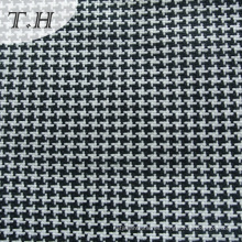 Tejido de sofá tejido a cuadros blanco y negro